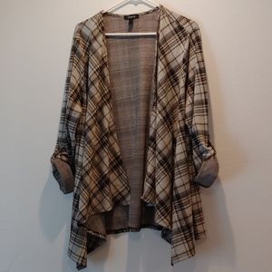 Torrid Plaid Open Front Handkerchief Cardigan 2x